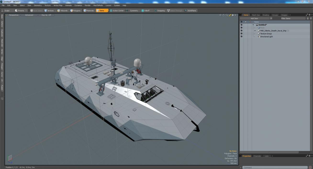 3D M80 Stiletto Stealth Naval Ship