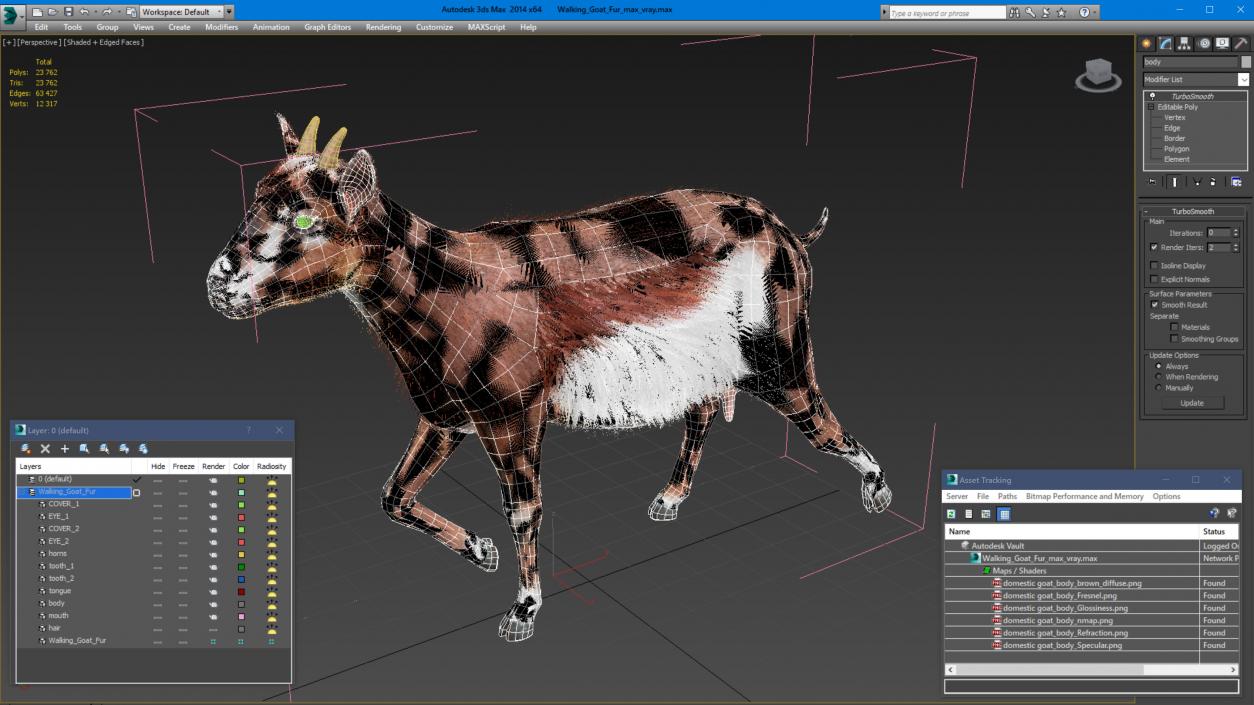 3D Walking Goat Fur