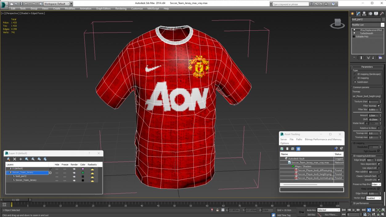 3D Soccer Team Jersey model