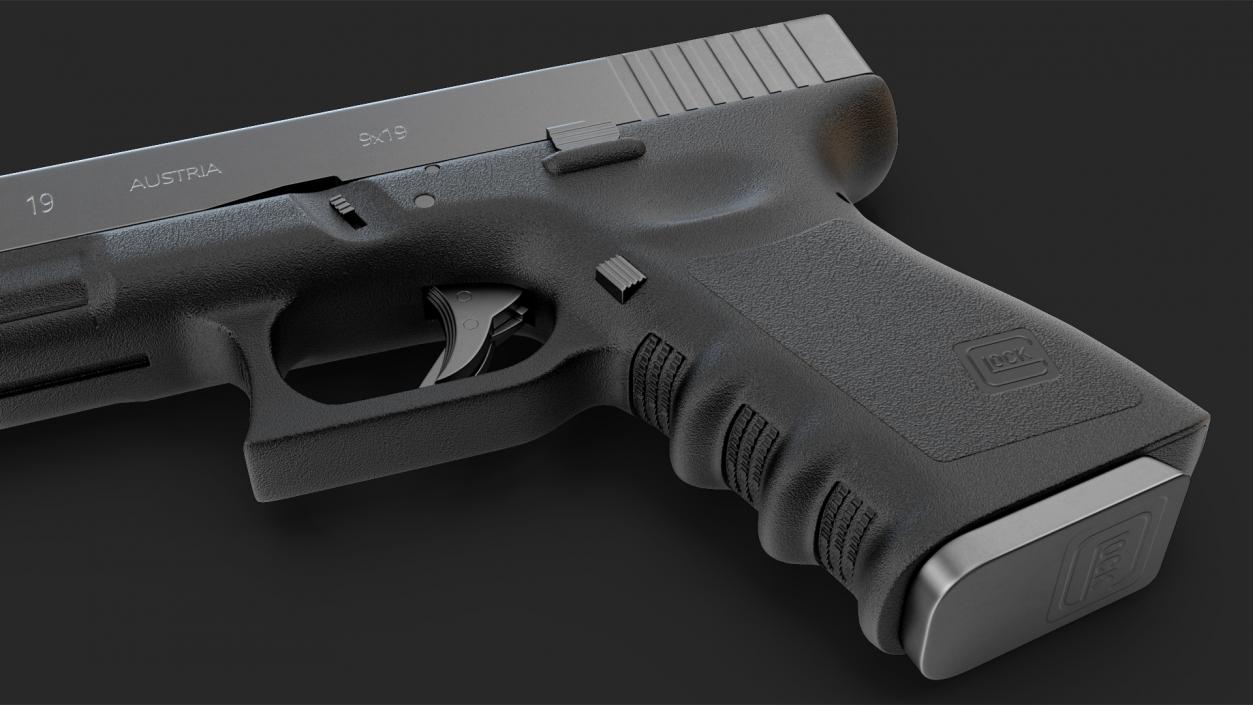 3D model Glock G19 9mm Pistol