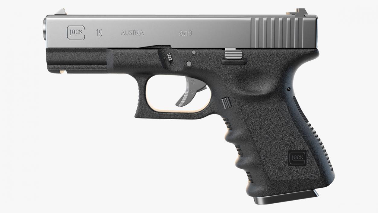 3D model Glock G19 9mm Pistol