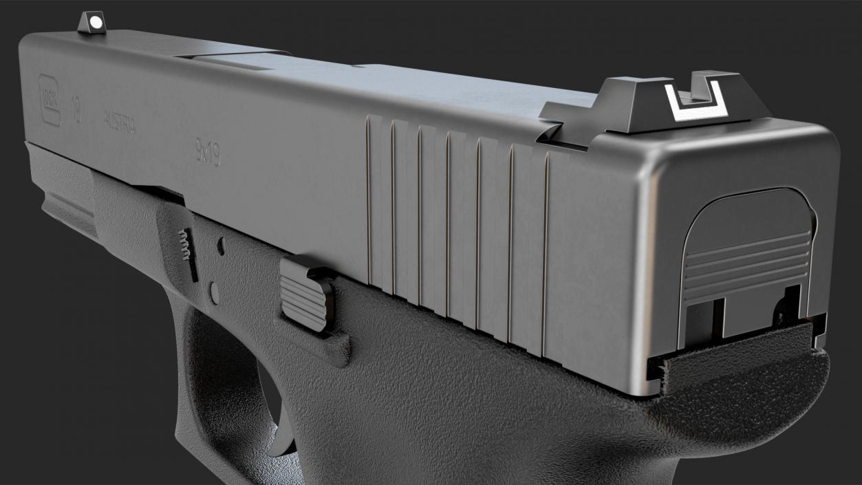 3D model Glock G19 9mm Pistol