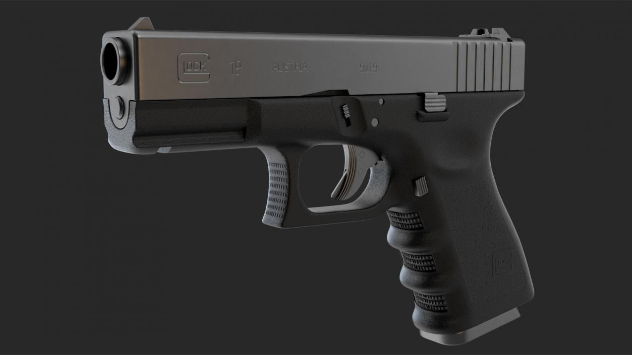 3D model Glock G19 9mm Pistol