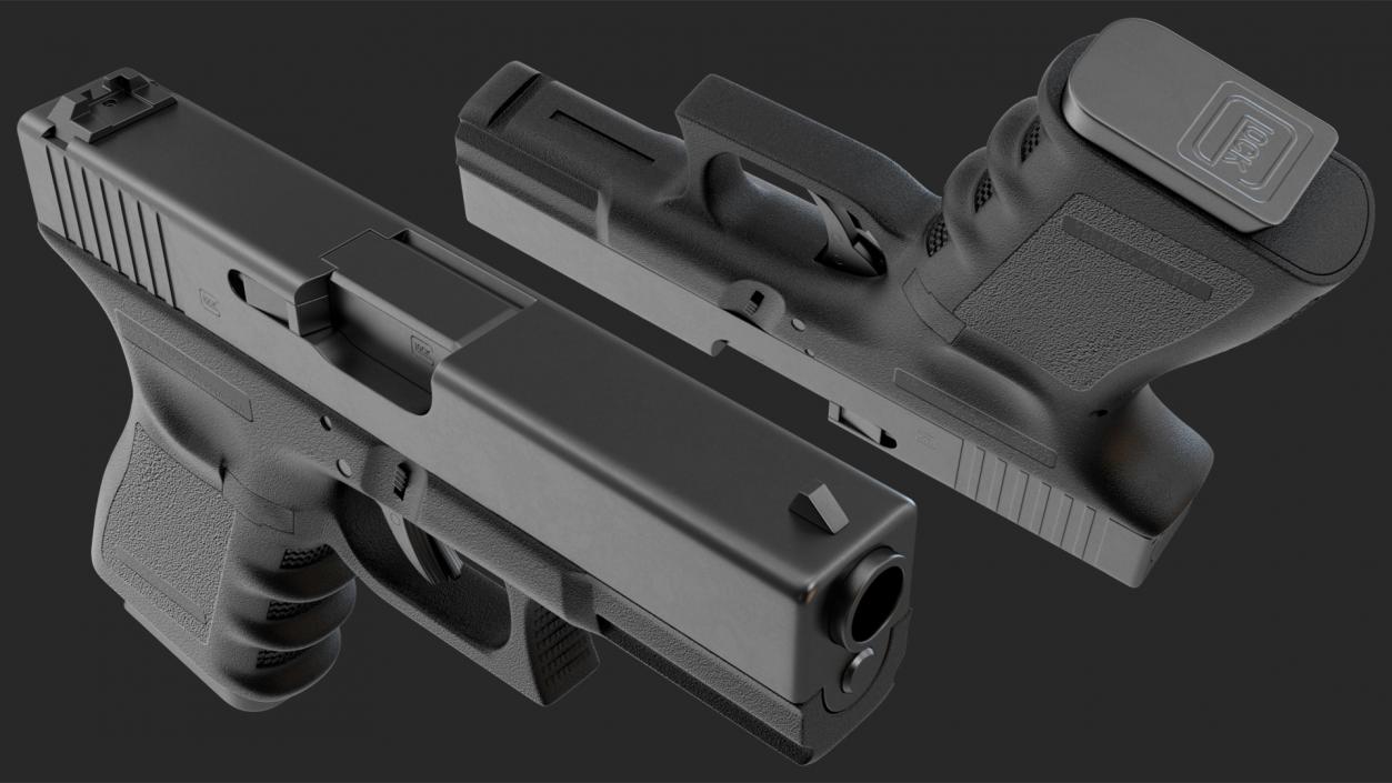 3D model Glock G19 9mm Pistol