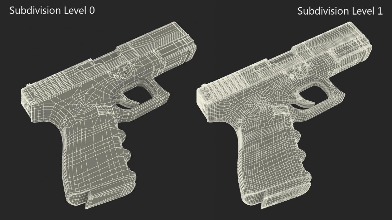 3D model Glock G19 9mm Pistol