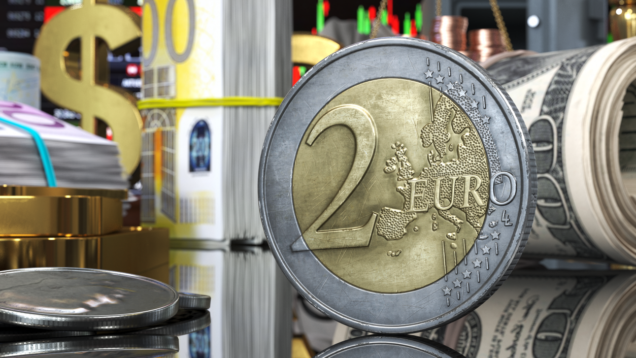 3D France 2 Euro Coin model