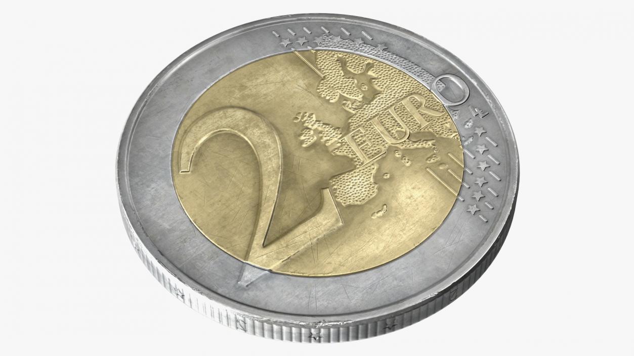 3D France 2 Euro Coin model