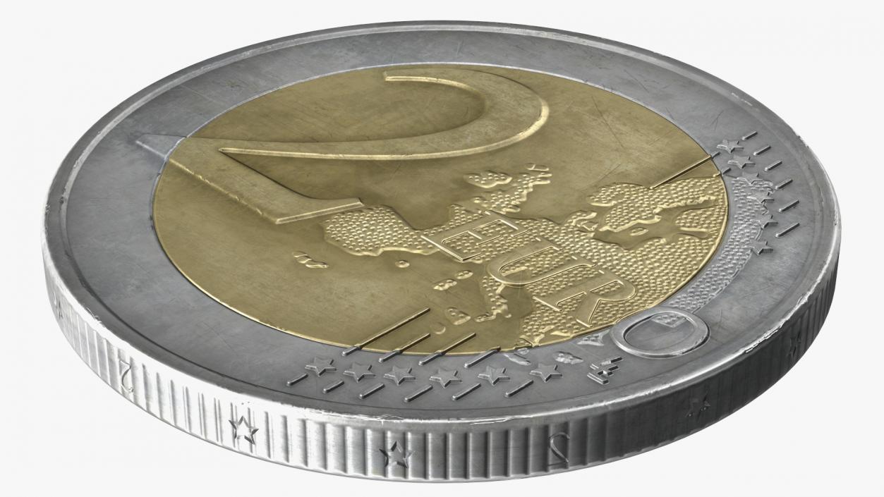 3D France 2 Euro Coin model