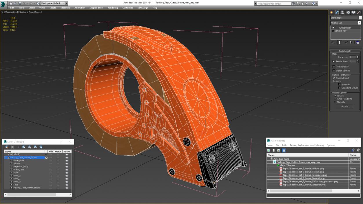 3D model Packing Tape Cutter Brown