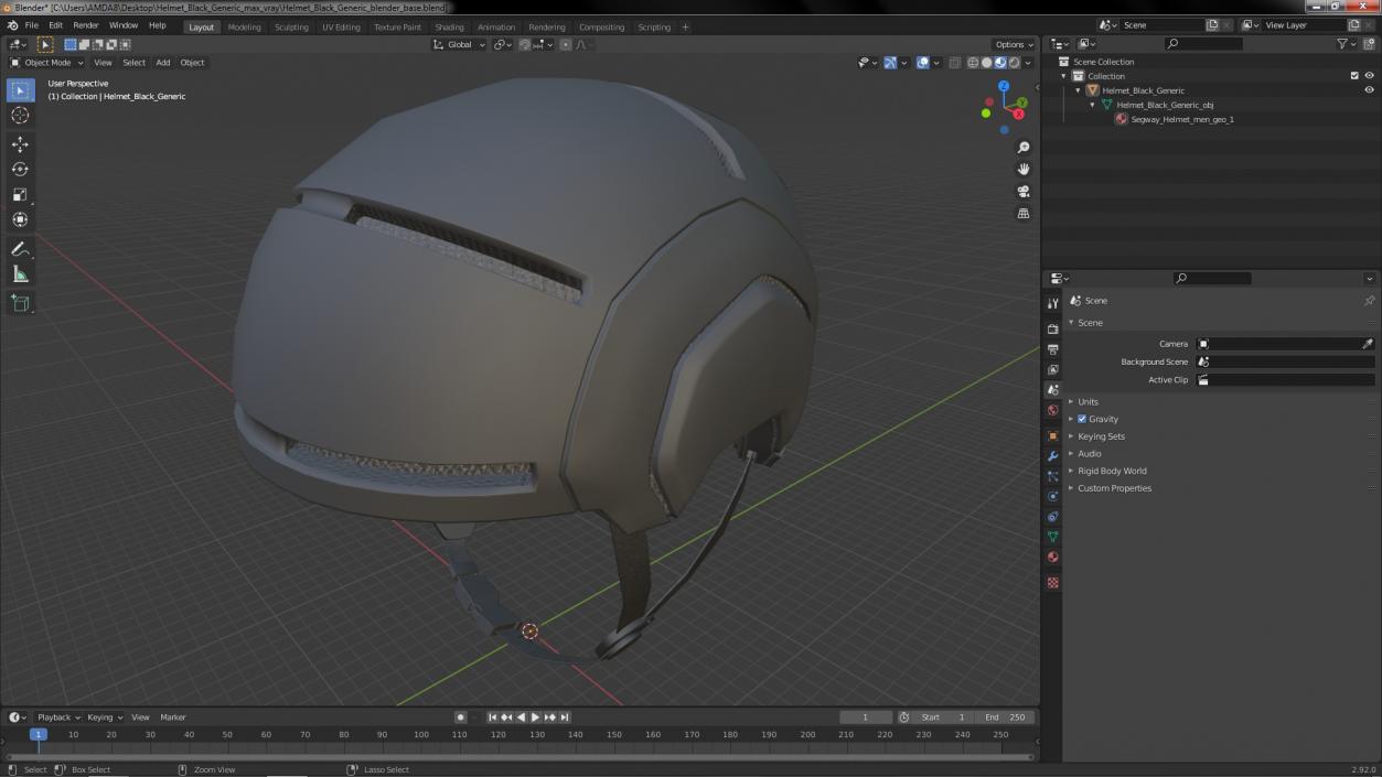 3D model Helmet Black Generic