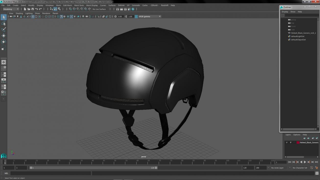 3D model Helmet Black Generic