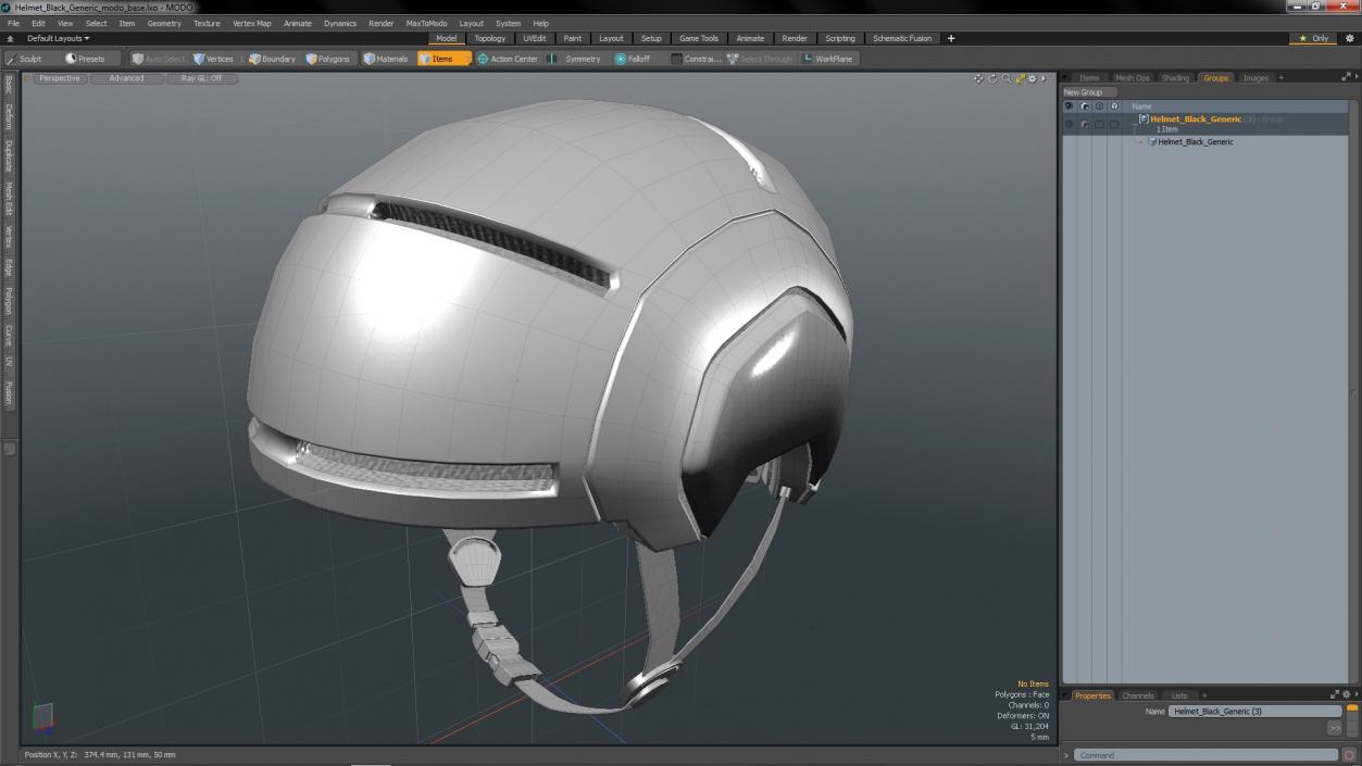 3D model Helmet Black Generic