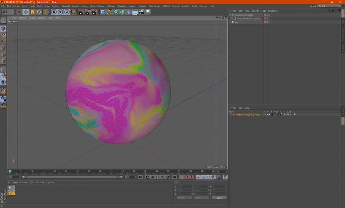 3D model Soap Bubble Burst Stage 1