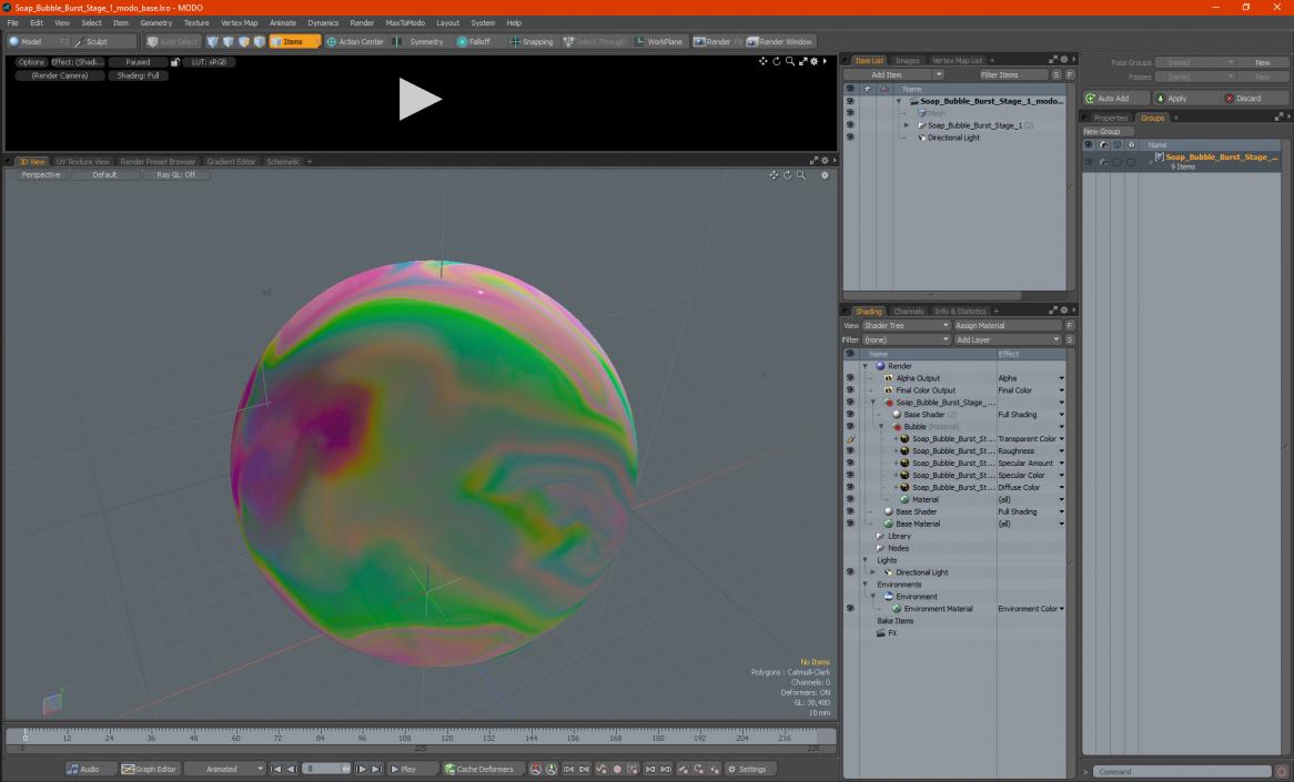 3D model Soap Bubble Burst Stage 1