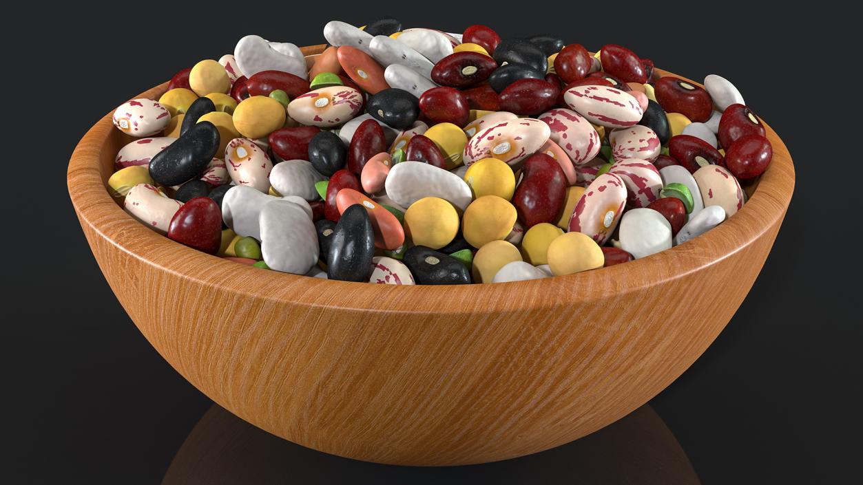 Mixed Legume Beans on a Plate 3D model