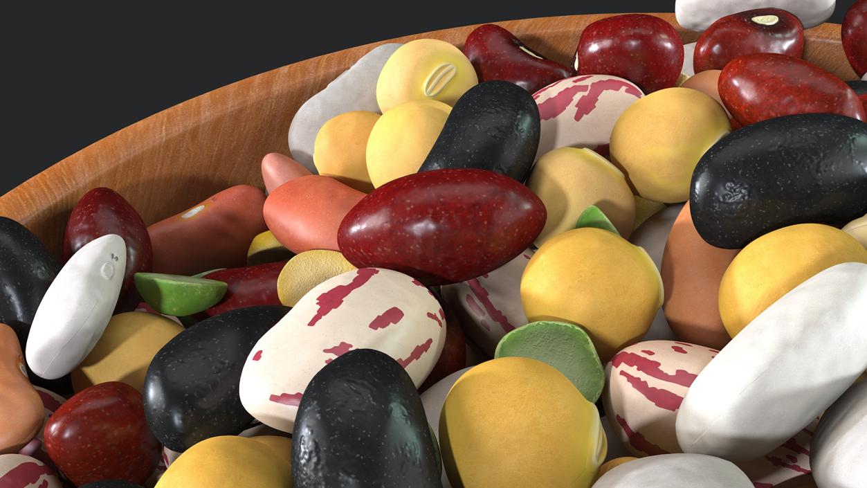 Mixed Legume Beans on a Plate 3D model