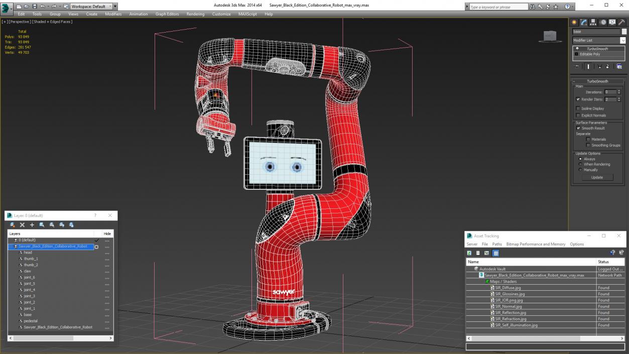 3D model Sawyer Black Edition Collaborative Robot