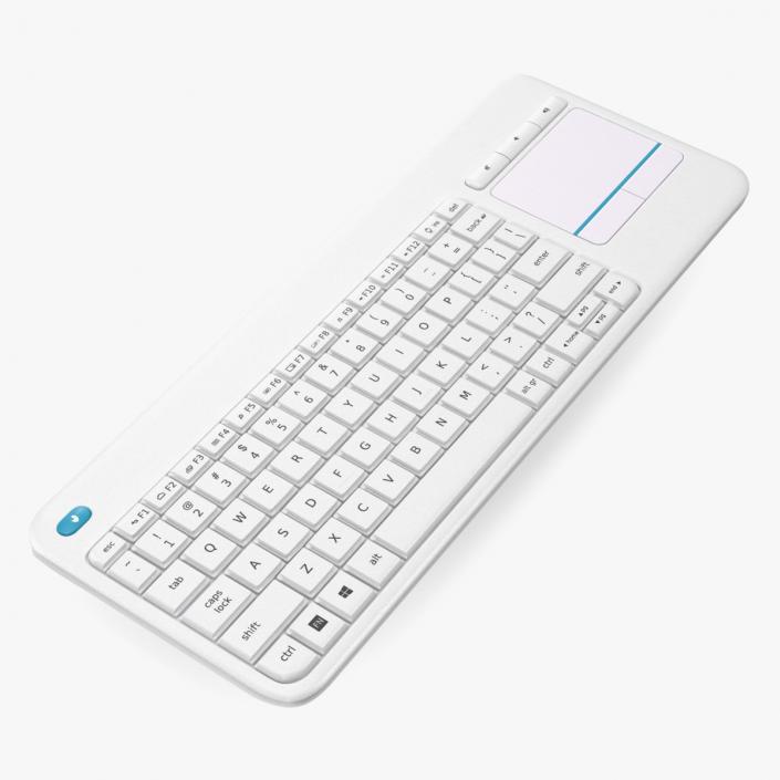 3D Keyboard With Touchpad White model