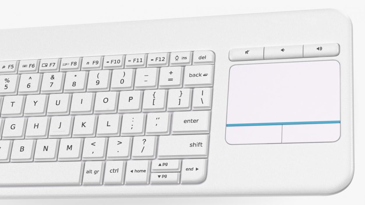 3D Keyboard With Touchpad White model