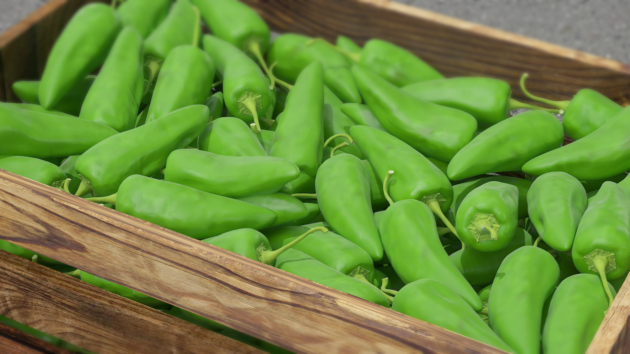 3D Green Hot Pepper