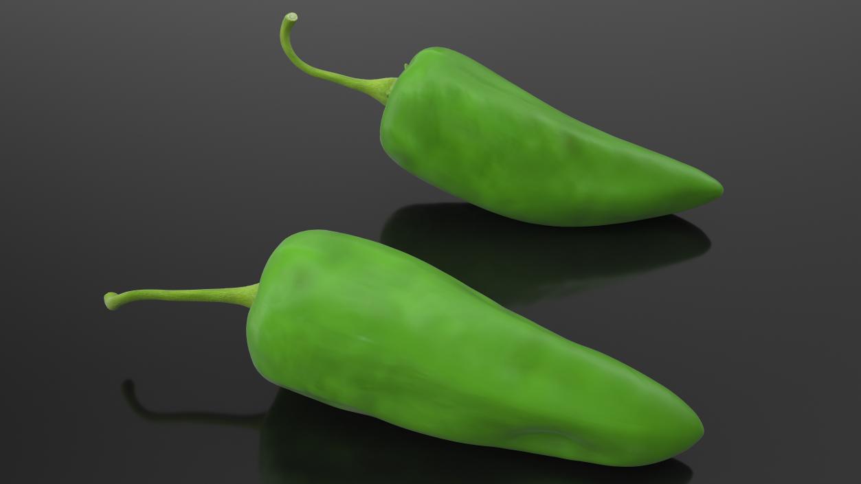 3D Green Hot Pepper