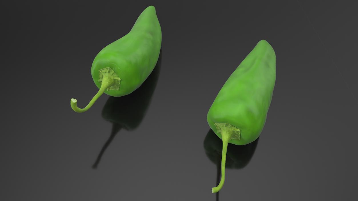 3D Green Hot Pepper