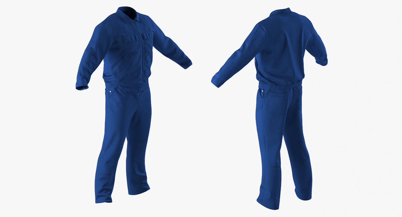 3D Mens Work Wear Mechanics Overalls model