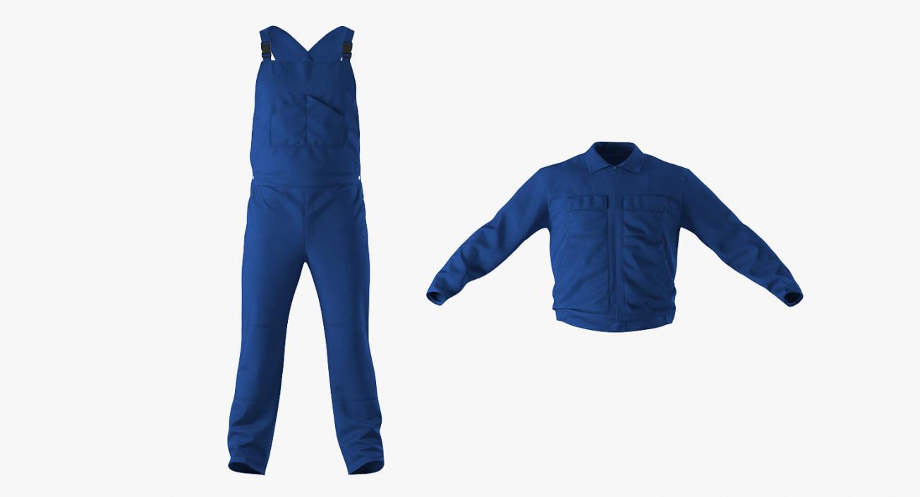 3D Mens Work Wear Mechanics Overalls model