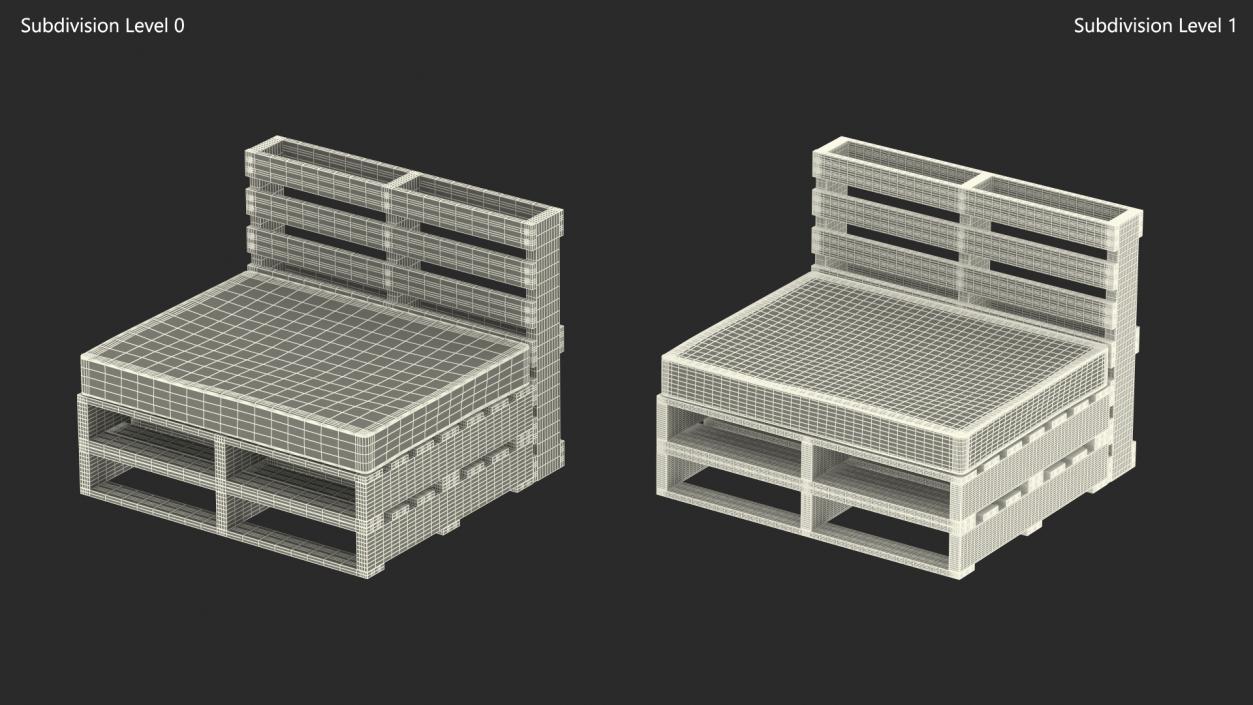 3D Outdoor Pallet Armchair model