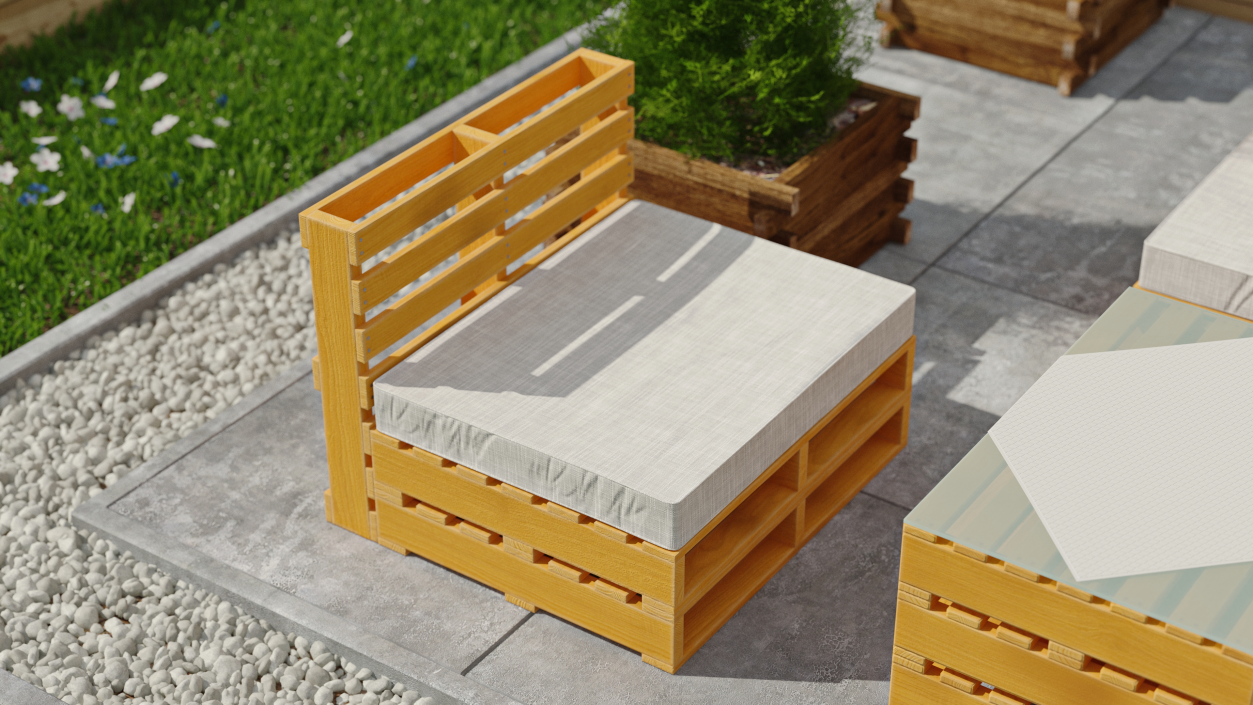 3D Outdoor Pallet Armchair model