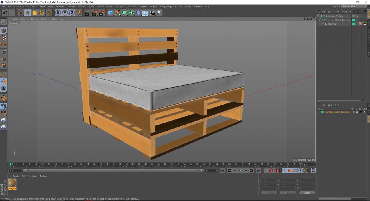 3D Outdoor Pallet Armchair model