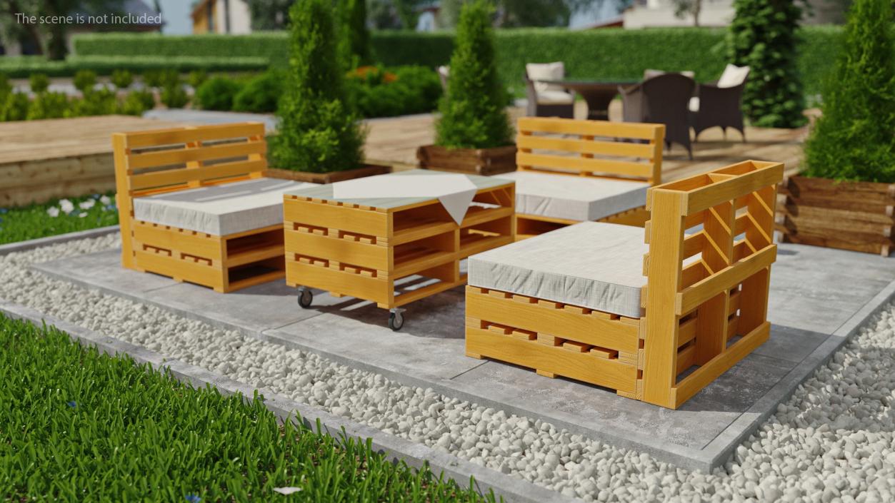 3D Outdoor Pallet Armchair model