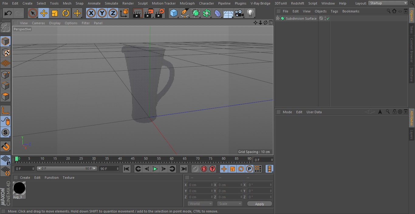 Glass Pouring Jug With Handle 3D model