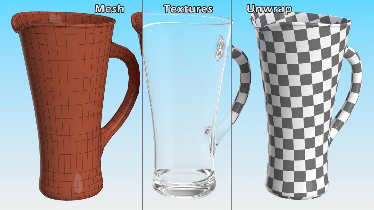 Glass Pouring Jug With Handle 3D model