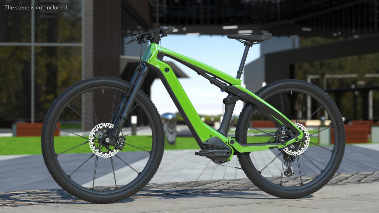 Electric Mountain Bike Rigged 3D model