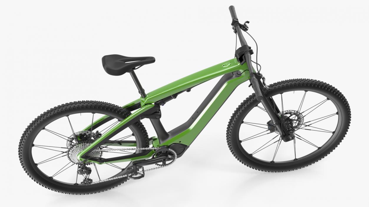 Electric Mountain Bike Rigged 3D model