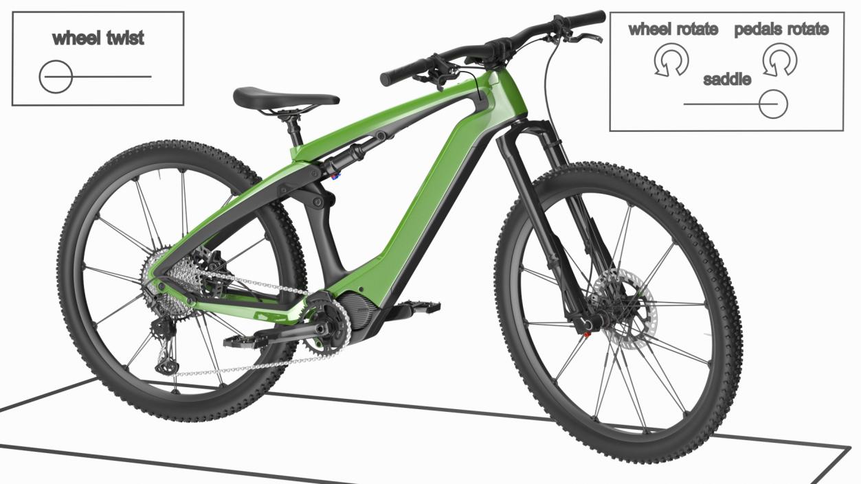 Electric Mountain Bike Rigged 3D model