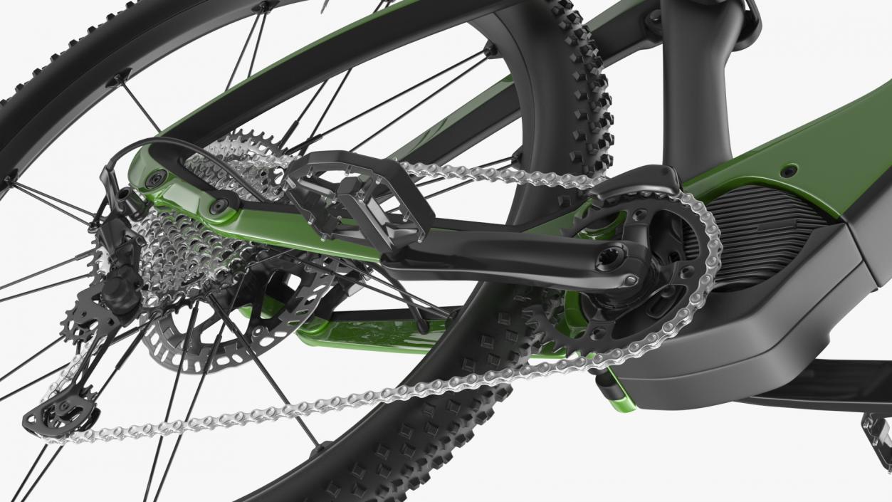 Electric Mountain Bike Rigged 3D model