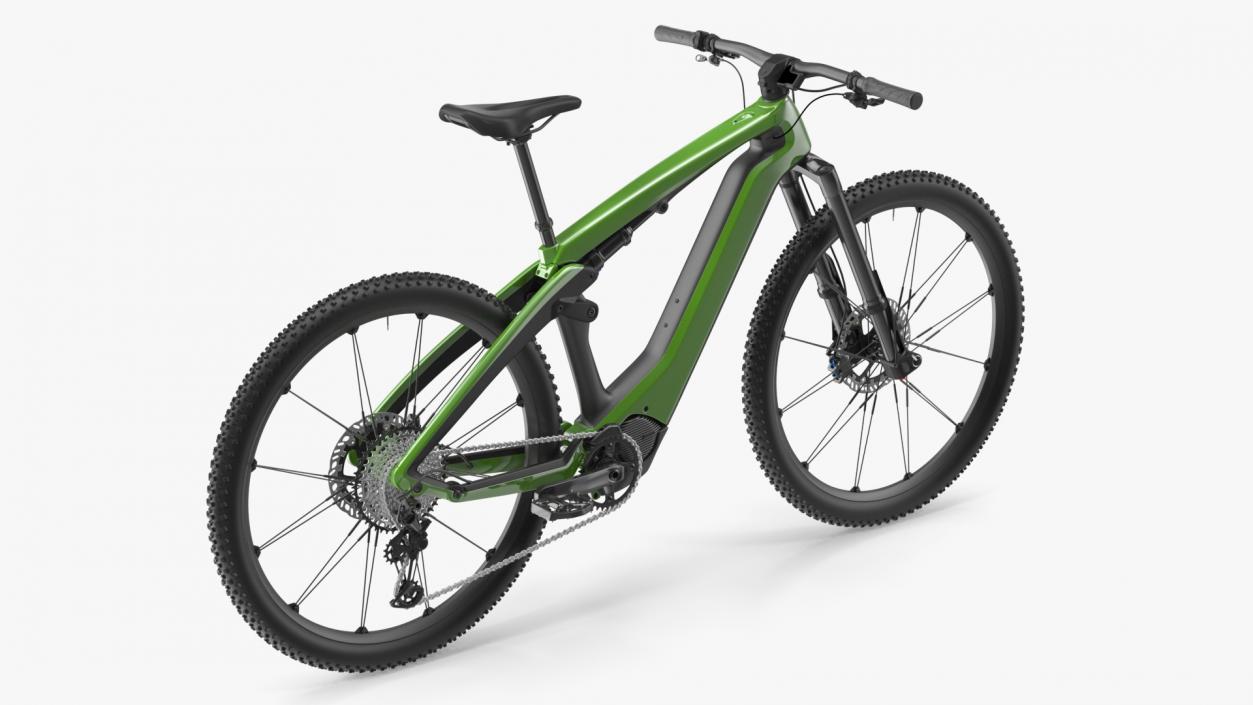 Electric Mountain Bike Rigged 3D model