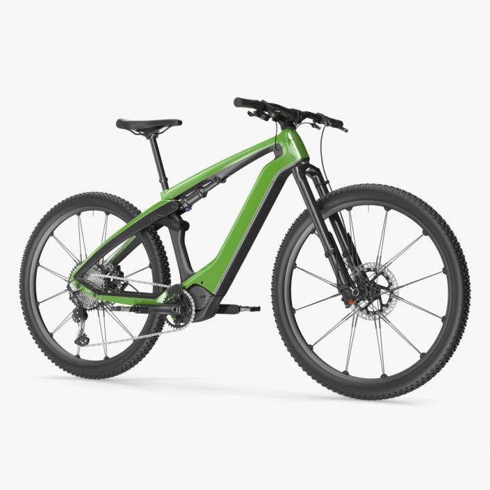 Electric Mountain Bike Rigged 3D model