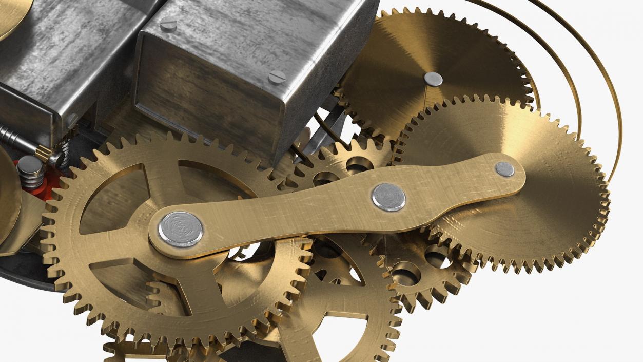 Clockwork Gear with Counter Mechanism Bronze 3D model