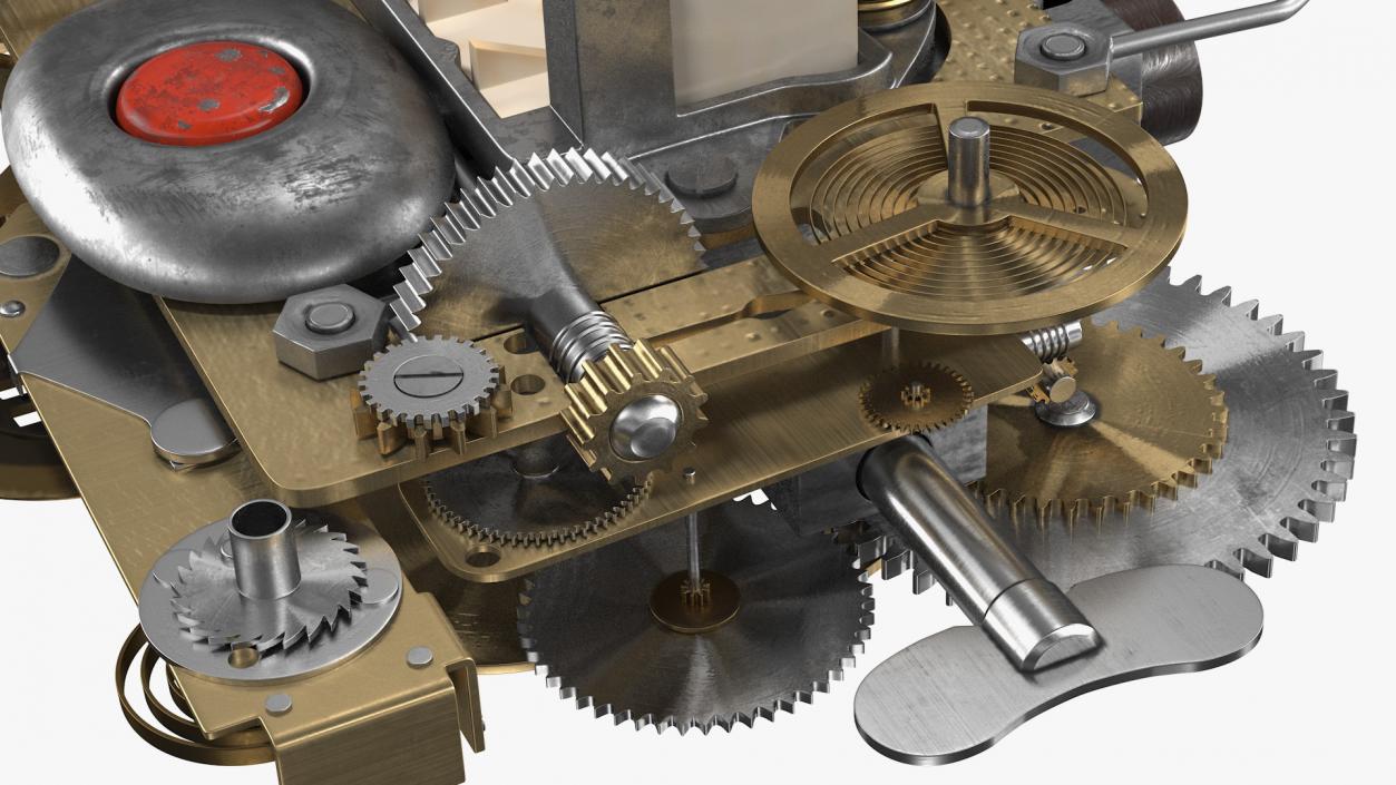 Clockwork Gear with Counter Mechanism Bronze 3D model