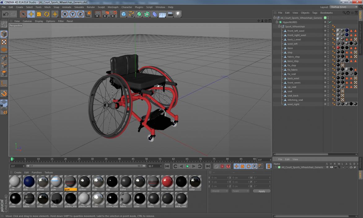 3D model All Court Sports Wheelchair Generic