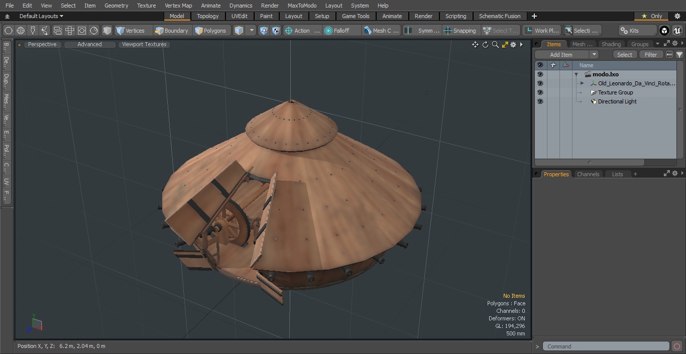 Old Leonardo Da Vinci Rotational Tank 3D