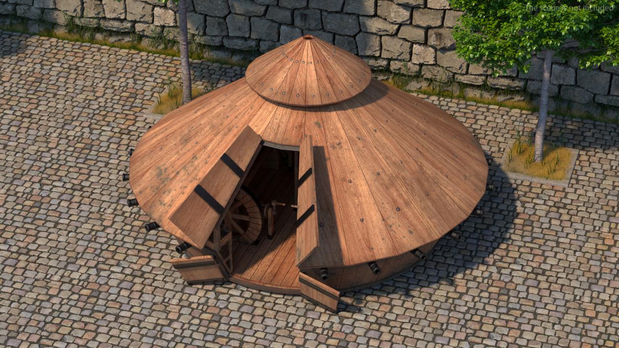 Old Leonardo Da Vinci Rotational Tank 3D