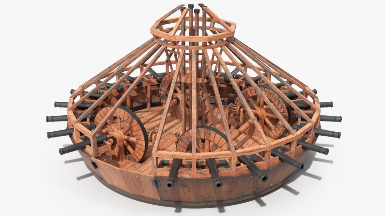 Old Leonardo Da Vinci Rotational Tank 3D