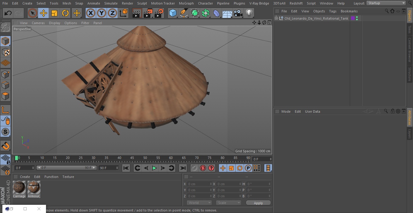 Old Leonardo Da Vinci Rotational Tank 3D