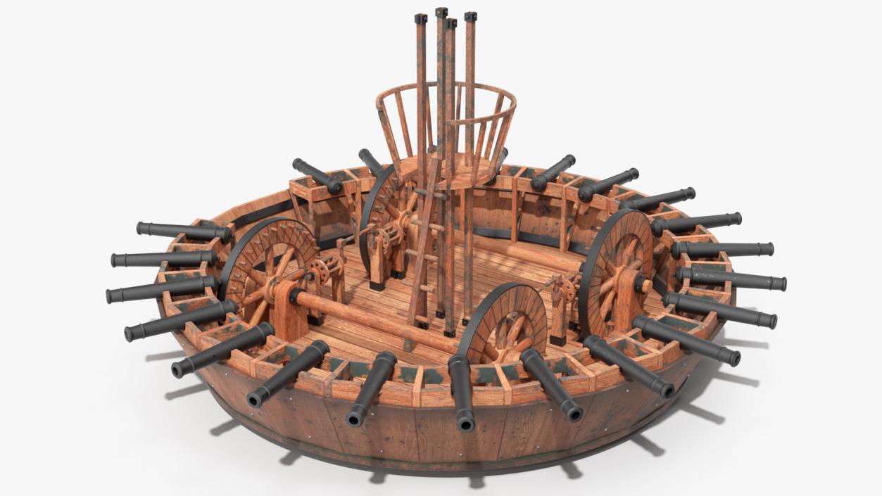 Old Leonardo Da Vinci Rotational Tank 3D