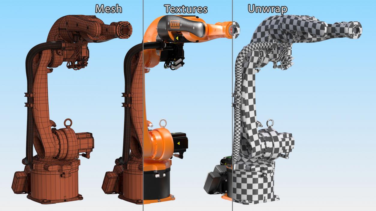 3D KUKA Industrial Robot Arm KR 5-2 Arc Rigged model