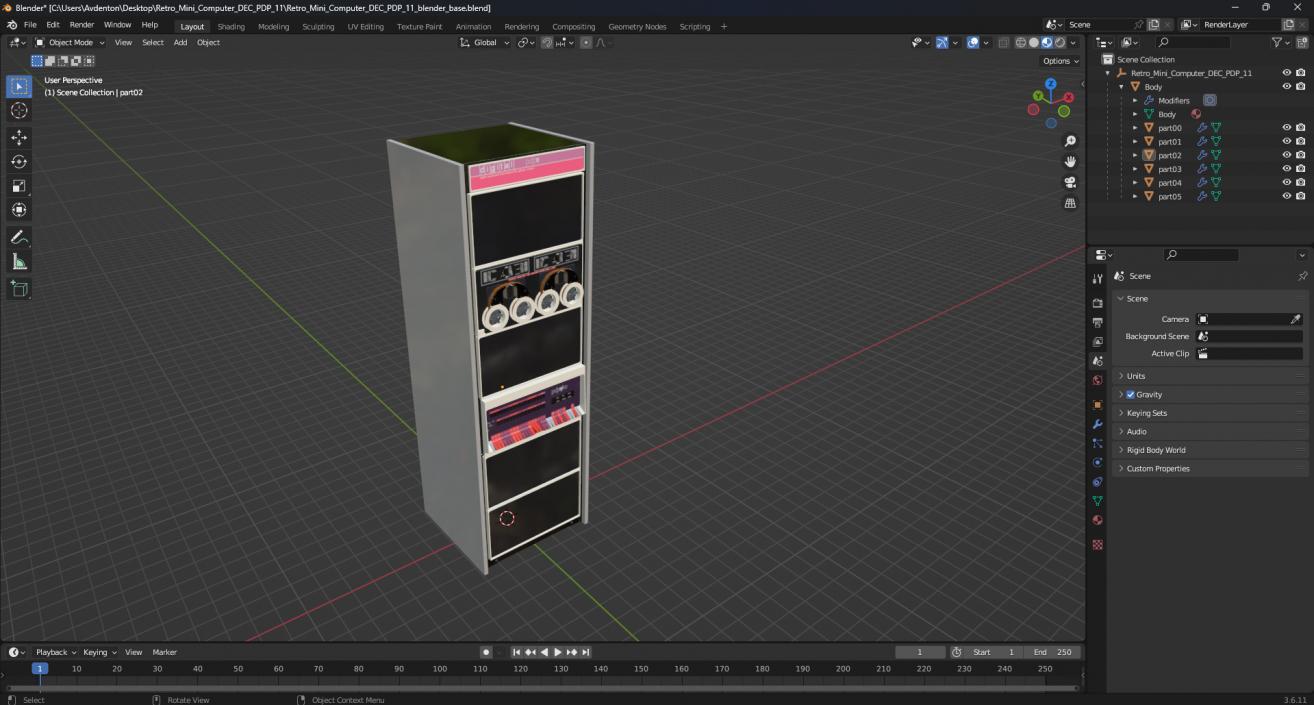 3D model Retro Mini Computer DEC PDP 12